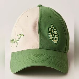 🪷NWT Free People FP Movement Double Hitter Baseball Hat In Green Combo 🌙